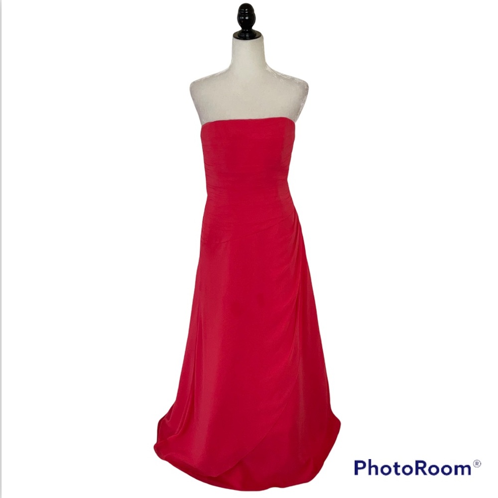 Raylia Designs Coral Strapless Tulle Gown